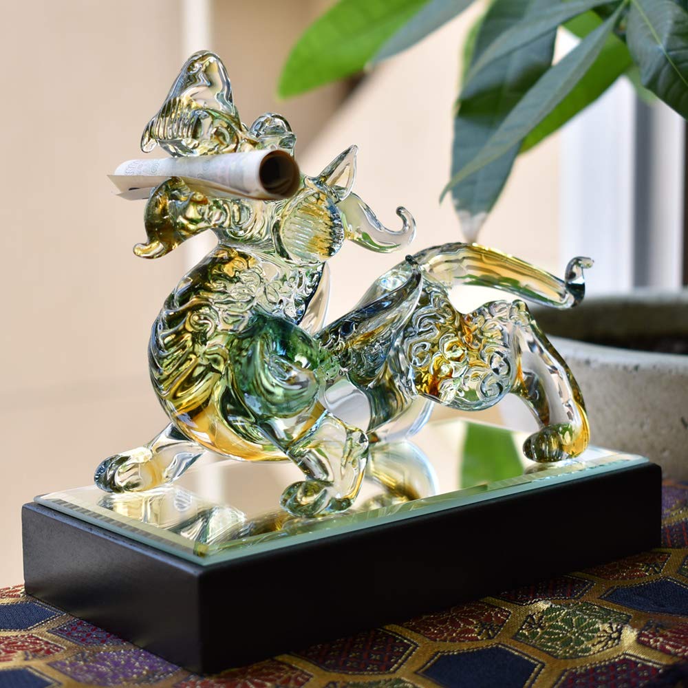 Handmade Glass Craft, Feng Shui, Good Luck, Pixiu, Colorful, Large
