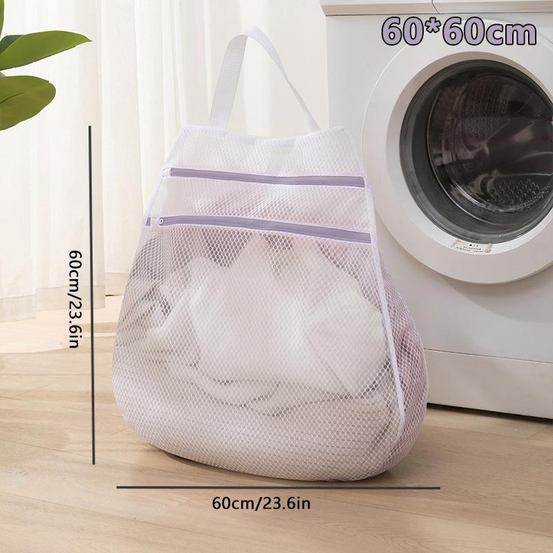 Mesh Laundry Bag Set,Double-Layer Zipper Coarse Mesh Sandwich Bra Bag,Can Hanging Bags Underwear Washing Machines Laundry Bag