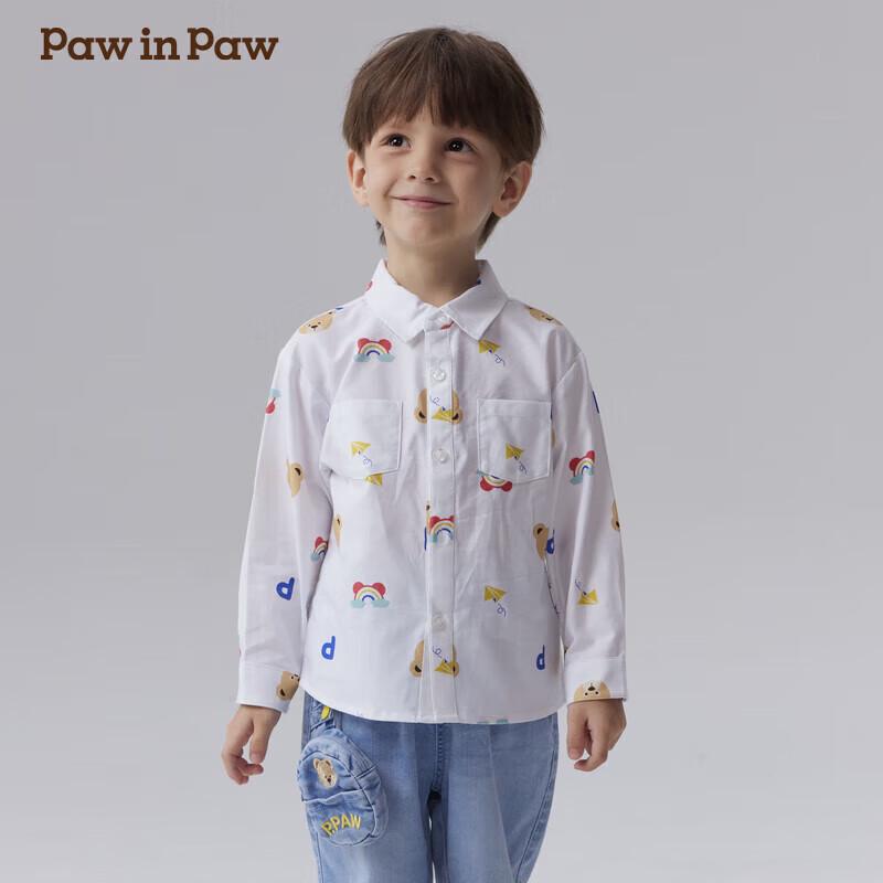 

Мальчишеская свободная рубашка с длинным рукавом и принтом PawinPaw M