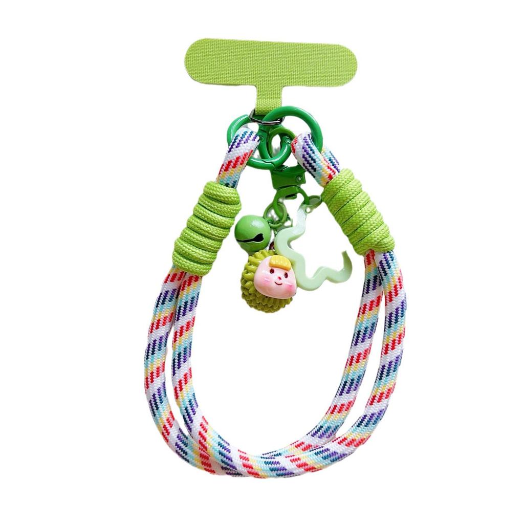 Colorful Candy Style Lanyard Phone Case with Dopamine Wrist Strap - Creative Cartoon Design