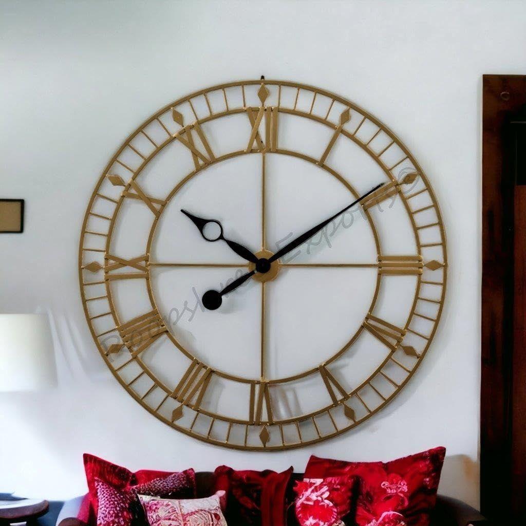 Clock Hand-Crafted Brass Extra Large Wall Clock/One Year Warranty / 9037-42, Analog, 5 Centimeters, 12 Inch