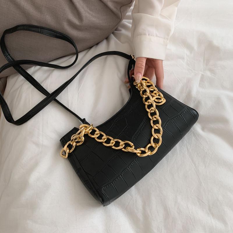 leather chain purse