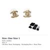 CHANEL Metal, Gold Plated, Crystal Stud Earrings Women's Gold 15015941