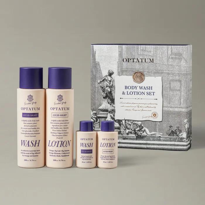 Body Wash & Lotion 4-piece Gift Set (+Diffuser Card)