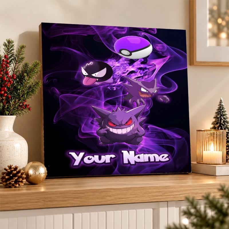 Gengar Haunter Gastly Custom Name Diamond Painting Personalized 5D Full Drill DIY Diamond Art Home Decor