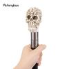 Yellow Resin Skull Head Walking Cane Fashion Decorative Steel Stick Gentleman Elegant Cosplay Cane Knob Crosier 94cm