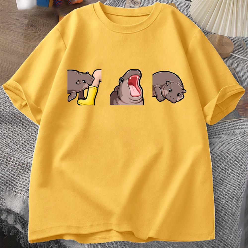 

Мужская повседневная одежда Забавная футболка с принтом Бегемота Му Денга Футболки с принтом бегемота Му Денга для детей Женская одежда Топы XXXXXL