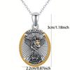 New Knight Shield Ornament Pendant, Stylish Vintage Oval Guardian Necklace