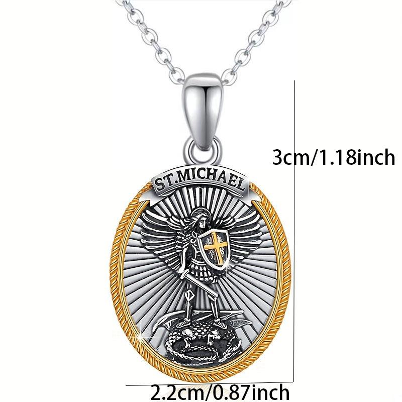 New Knight Shield Ornament Pendant, Stylish Vintage Oval Guardian Necklace