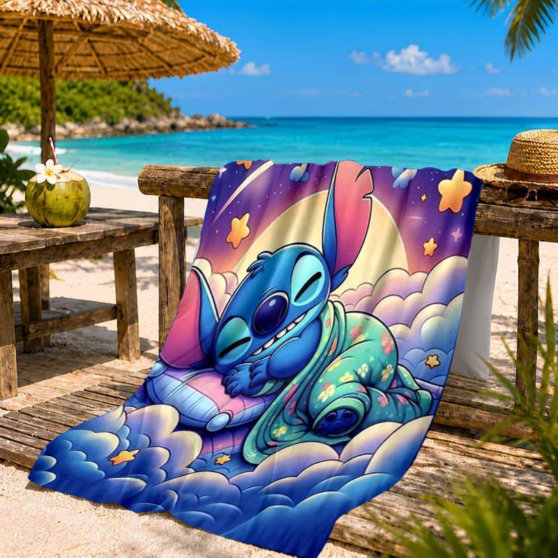 Cartoon Hawaii Artwork Printed Microfiber Beach Towel, Soft And Absorbent, Quick-Dry, Ideal for Summer Travel, Beach Essential, Swimming Pool