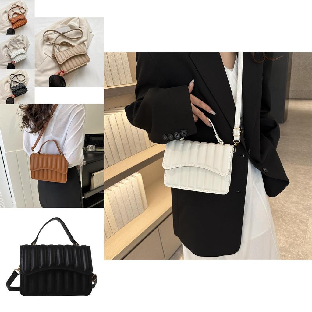Fashionable Simple Crossbody Bag For Women In Black White Brown And Khaki Colors