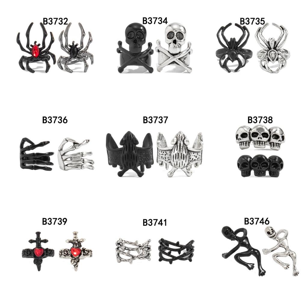 Creative Halloween Skull Hand Ear Bone Clip Earrings Personality Diablo Spider No Pierced Earrings