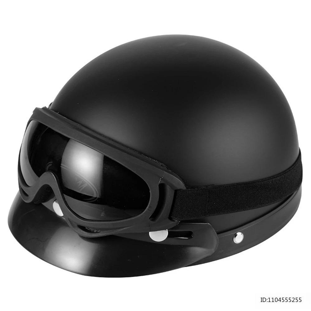 Vintage Half Helmet for Motorcycle Motorbike Leather Open Face Half Helmet Riding Casco Moto Scooter Moto Helmet DOT Approved