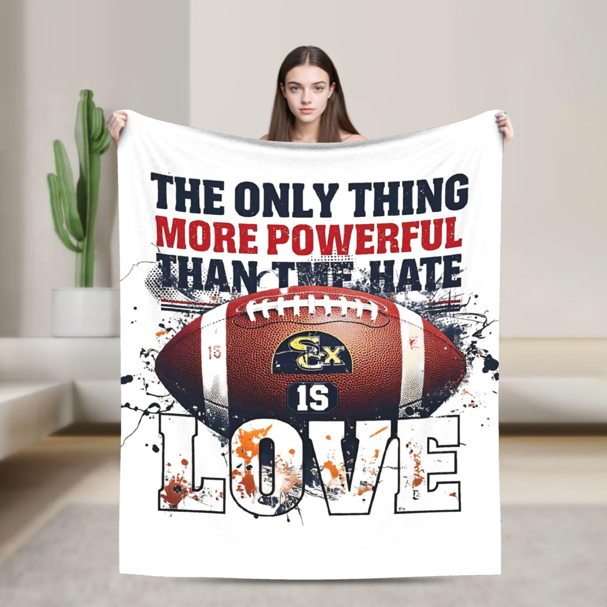 

The Only Thing More Powerful Than Hate Is Love Blankets Fleece Lightweight Thin Throw Blanket for Home Couch Bedroom Quilt 75x90cm