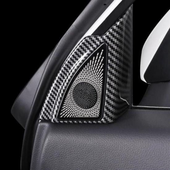 Carbon Fiber Front Window Speaker Cover Trim For Toyota Highlander 2021-2024
