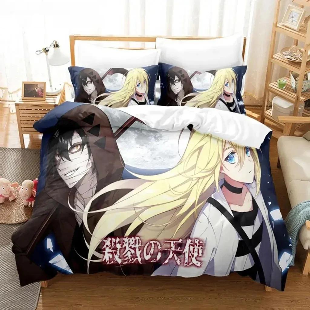 Conjunto de cama de anime com impressão 3D Anjos da Morte Meninos Meninas Twin Queen Size Capa de edredom Fronha Cama Crianças Adultos Têxteis para casa