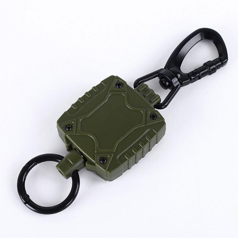 Retractable Keychain Heavy Duty Badge Holder Reel with Belt Clip 23'' Steel Wire Cord Heavy Duty Carabiner Key Holder