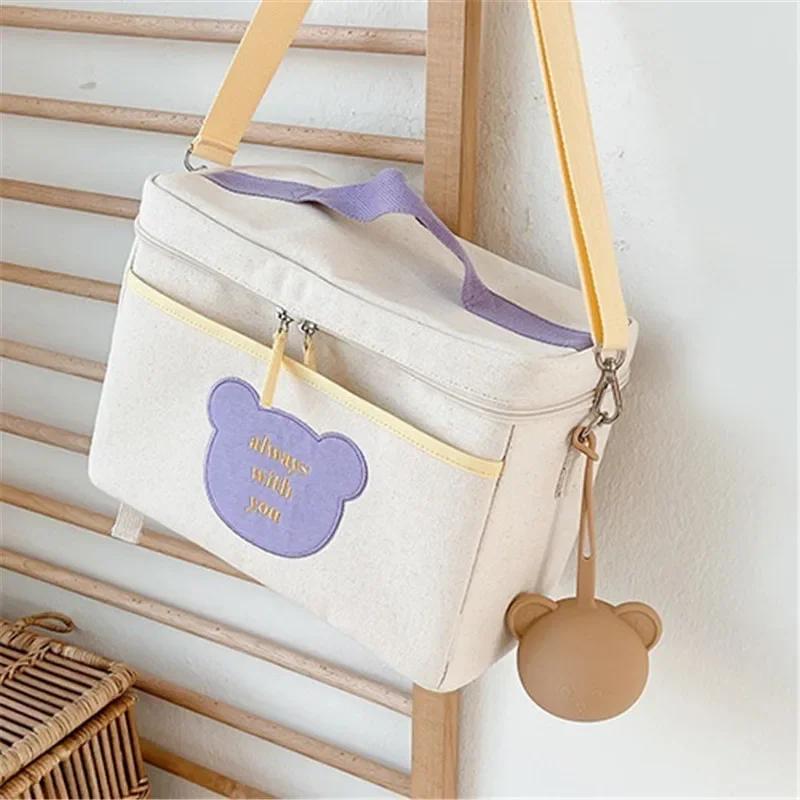 1 sztuka koreańskiego etui na smoczek do wózków dziecięcych, śliczny niedźwiadek z kreskówek, torba dla mamy, pudełko do przechowywania smoczków silikonowych