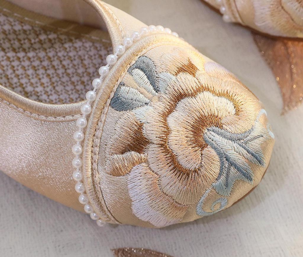 Dámské letní vyšívané boty na středním podpatku Si Yu - ve stylu starého Pekingu k cheongsam a hanfu