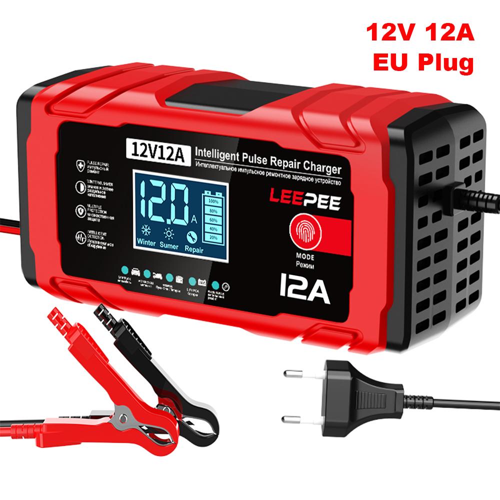 

LEEPEE Brands 12A/15A 12V Boat Battery Chargers Motorboat Batteries Maintance Intelligent Pulse Repair Motorcycle RV Car Charger