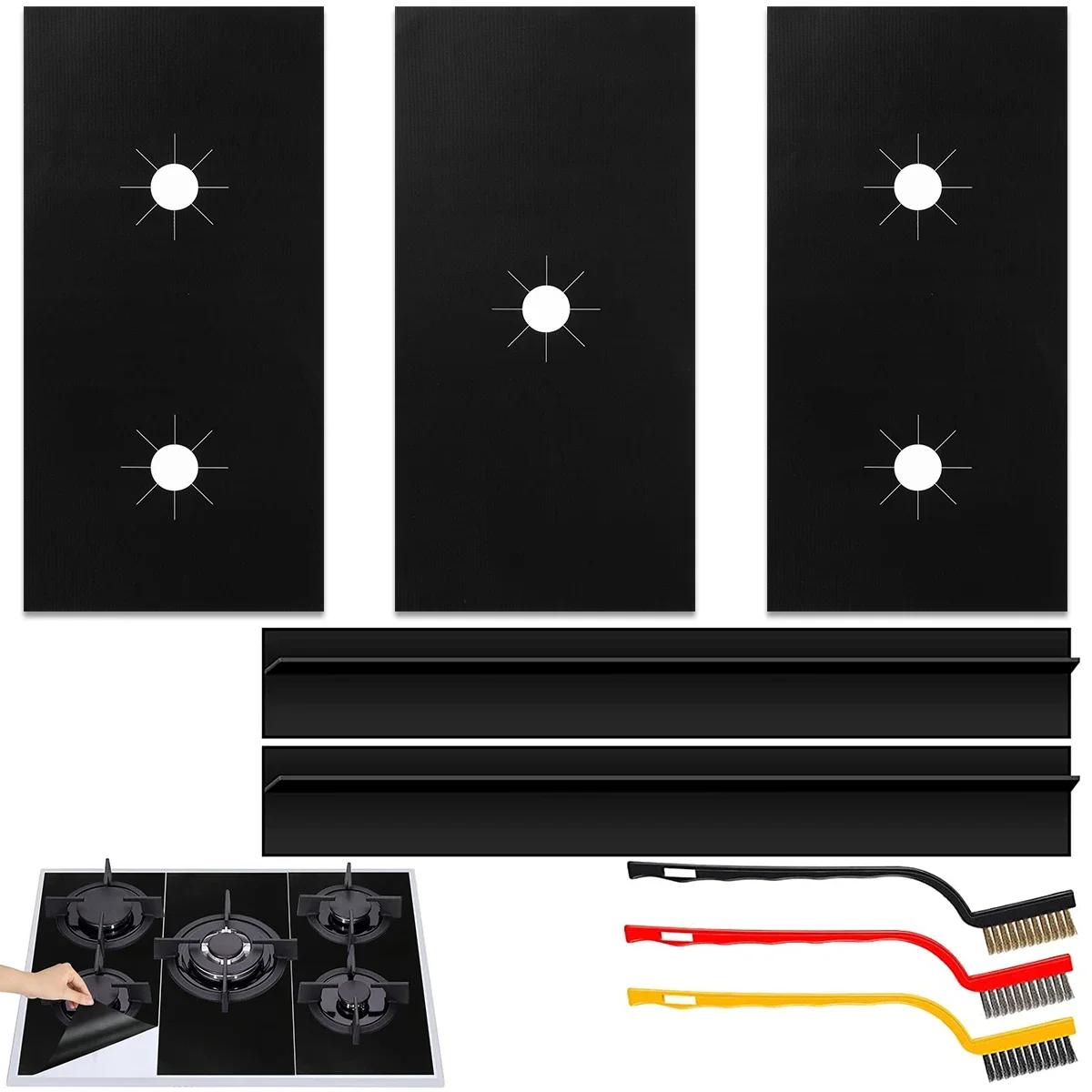 

Крышки для горелок плит Защитные чехлы для газовых плит Многоразовые антипригарные быстроочищающиеся подкладки Моющиеся верхние крышки для плит для кухни/приготовления пищи