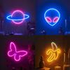 Whimsical Led Butterfly Alien Planet Night Light Charming Neon Decorative Lamp