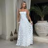 European & American Style Wine Red Spaghetti Strap Sexy Evening Gown for Women