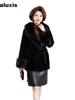 Faux Fox Fur Trimed Cashmere Wool Coat Women's Fashion Winter Warm Overcoat