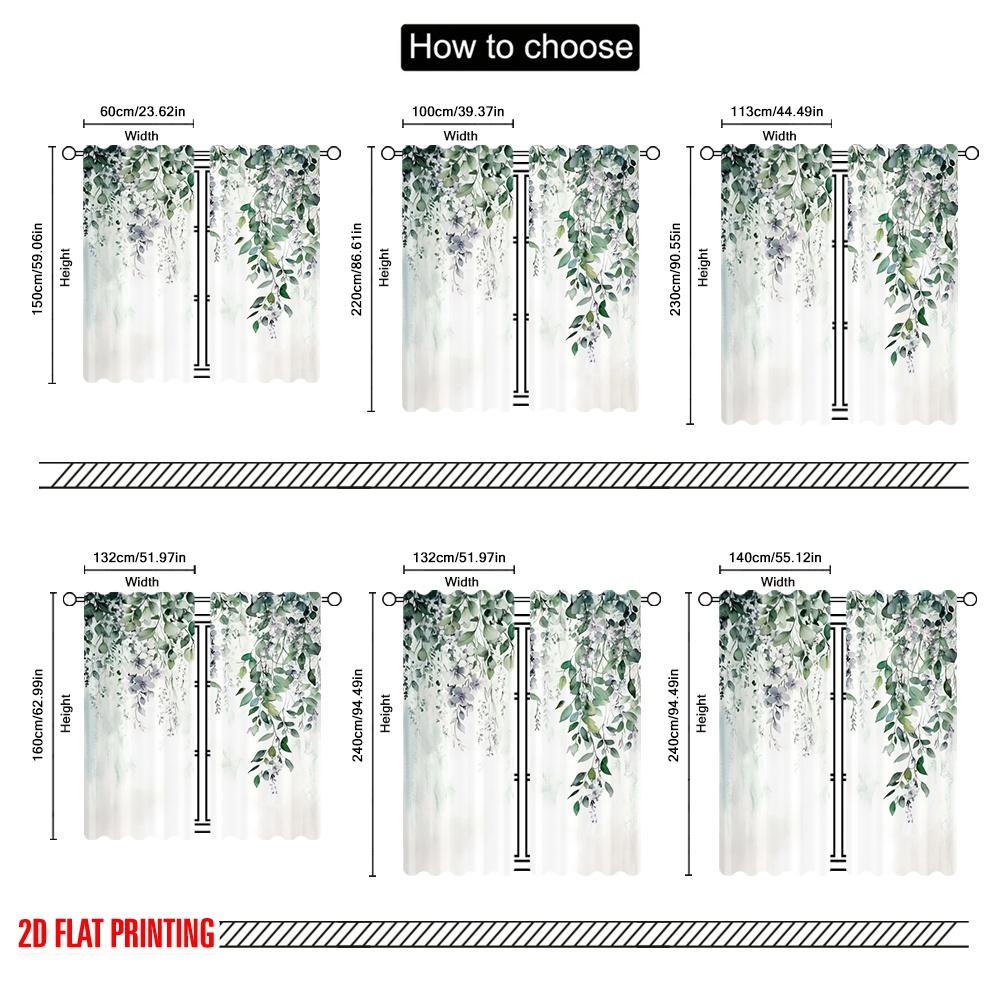2 Stück, 2D-Flachdruck Vorhang Beliebt Botanische Traumlandschaft Vielseitig Langlebig Polyester (ohne Stange) Art Deco Festlich für Zimmer,