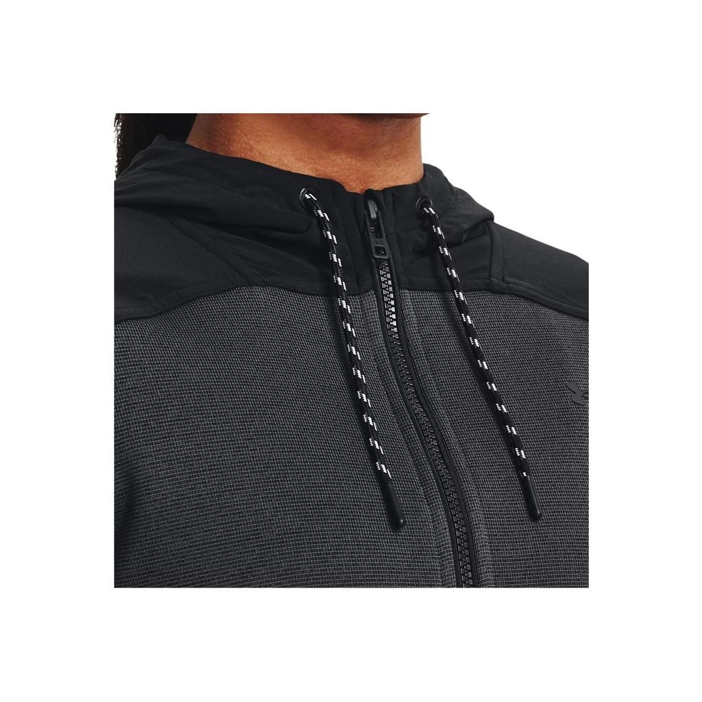 Under Armour Color Block Hooded Casual Sports Jacket Women Jacket Black 1375127-001