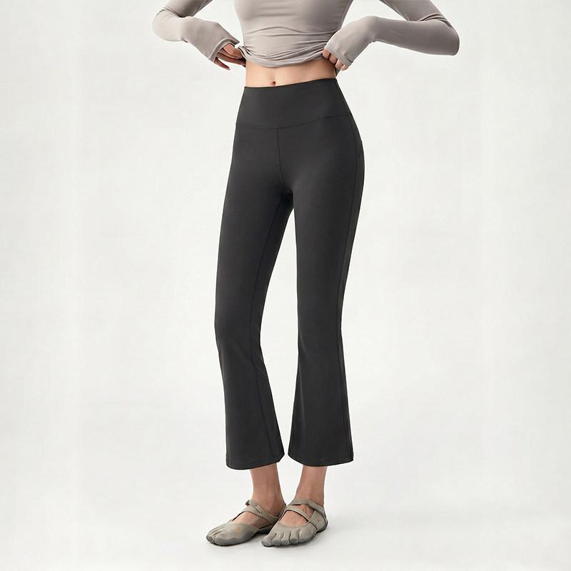 Women's Slim-Fit High-Waisted Micro-Flare Yoga Pants for Sports & Fitness, Accentuating Peach Shape, Elastic Long Pants
