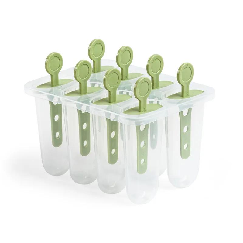 8 Fächer DIY Eis am Stiel Form Eis am Stiel Plastikformen mit Stiel Sommer Kind DIY Eisform Küche Selbstgemacht Gefrorenes Eis Lolly Form