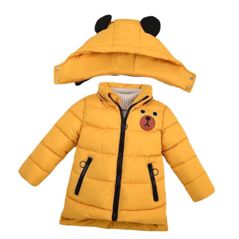 Fashion Baby Boys Jacket Autumn Winter Bear Keep Warm Hooded Down Coat Kids Child Outerwear
