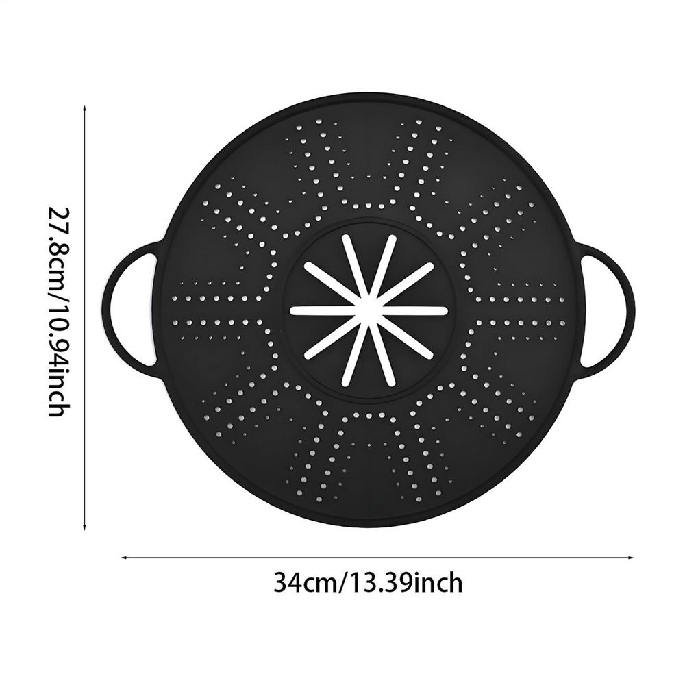 10 Inch Silicone Splatter Guard Frying Pan Silicone Cover Foldable Heat-Resistant Trivet Mat For Skillet Bacon Pot Cooking Stove