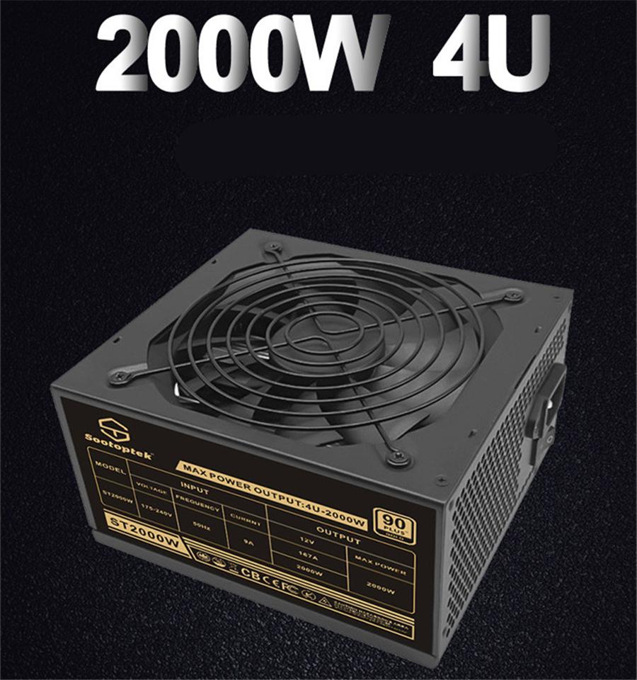 2000W ATX Mining Power Supply 6Graphics Cards 6Pin For PC Mining Rig