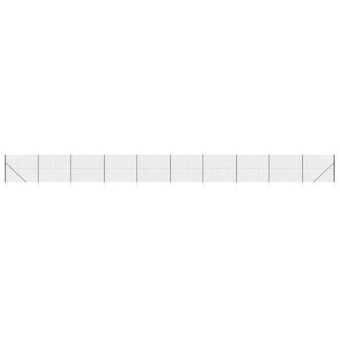 VidaXL Clôture en Treillis Métallique et Ancrage, Panneau de Clôture Décoratif, Barrière de Protection Jardin Patio 154286