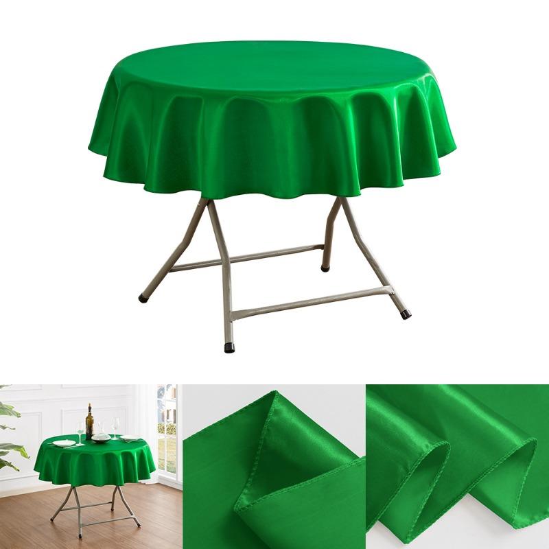 150/180/200cm Round Satin Tablecloth Bright Silk Tablecloth For Baby Shower Wedding Birthday Party Banquet Christmas Table Decor
