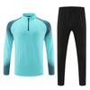 Mens Soccer Training Tracksuit Long Sleeve Half Zip Top Pants Quick Dry Team Sports Wear