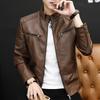 Men's Slim Fit PU Leather Jacket - Spring/Autumn Korean Style Stand Collar Outerwear