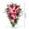 Wall Decoration Christmas Wreath Xmas Front Door Wall Decor Candy Cane Christmas Wreath Bow Garland for Christmas Decoration