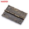 10PCS NAIERDI Antique Bronze Hinges Cabinet Drawer Decoration Vintage Hinge For Jewelry Wooden Box