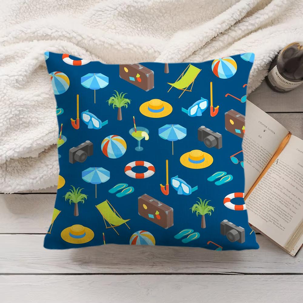 Beach Chair Cushion Cover Soft Short Plush Pillow Cover Smooth Cozy Texture Aesthetic Cushion Case Home Decor