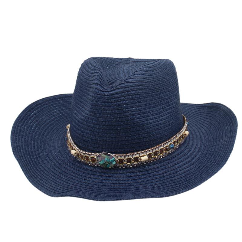 Peach Heart Top Denim Sunscreen Sunshade European And American Big Edge Warped Edge Breathable Top Hat Simple Outdoor Hard Styling Straw Hat