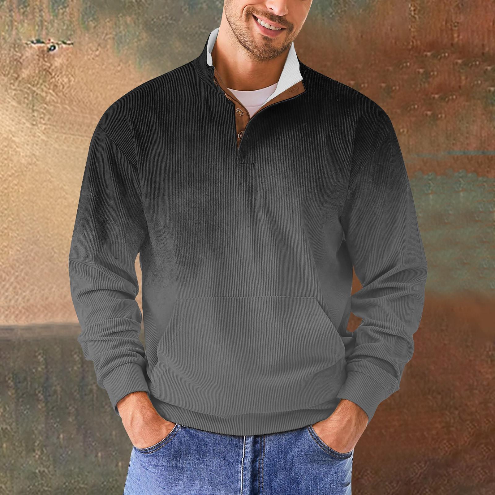 

Мужская повседневная толстовка в стиле ретро с градиентным принтом L чёрный