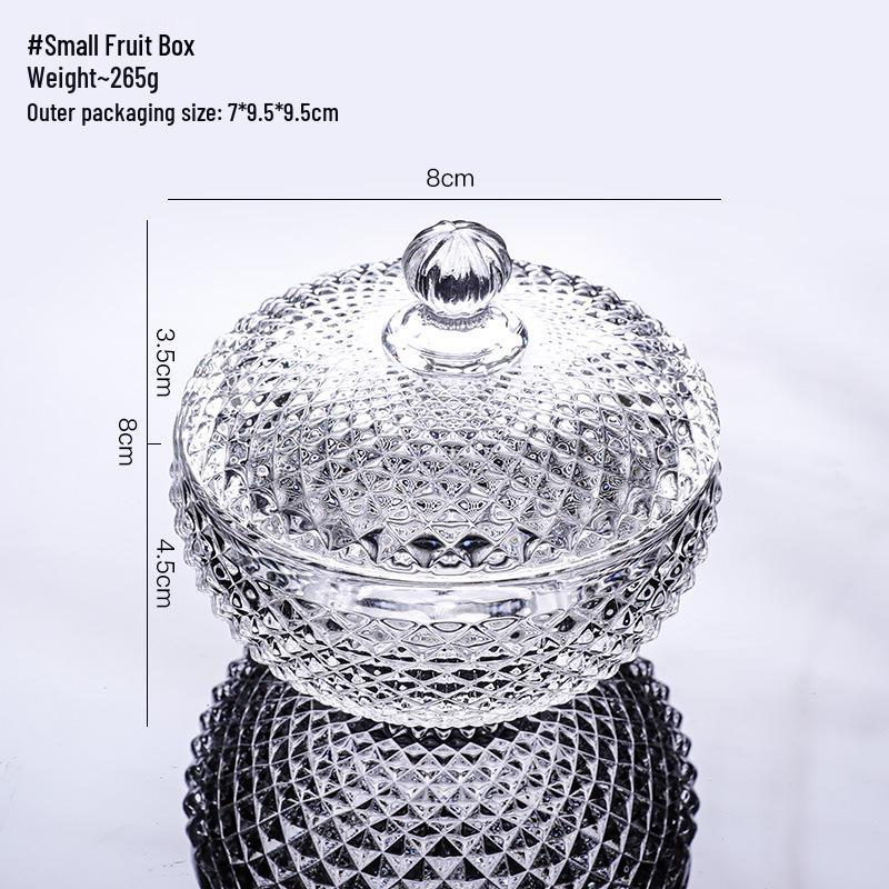 European Crystal Candy & Jewelry Glass Storage Box with Lid