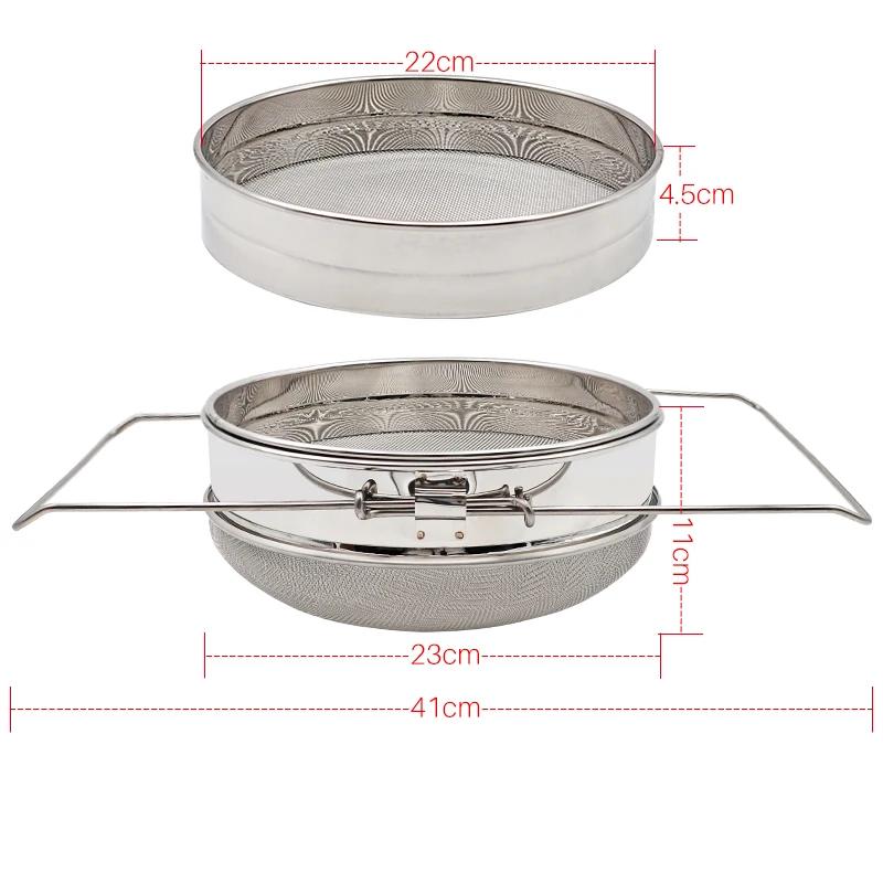 Stainless Steel Honey Filter Double Layer Filter Screen Settling Tank Colanders Strainers for Kitchen Beekeeping Apiculture Tool