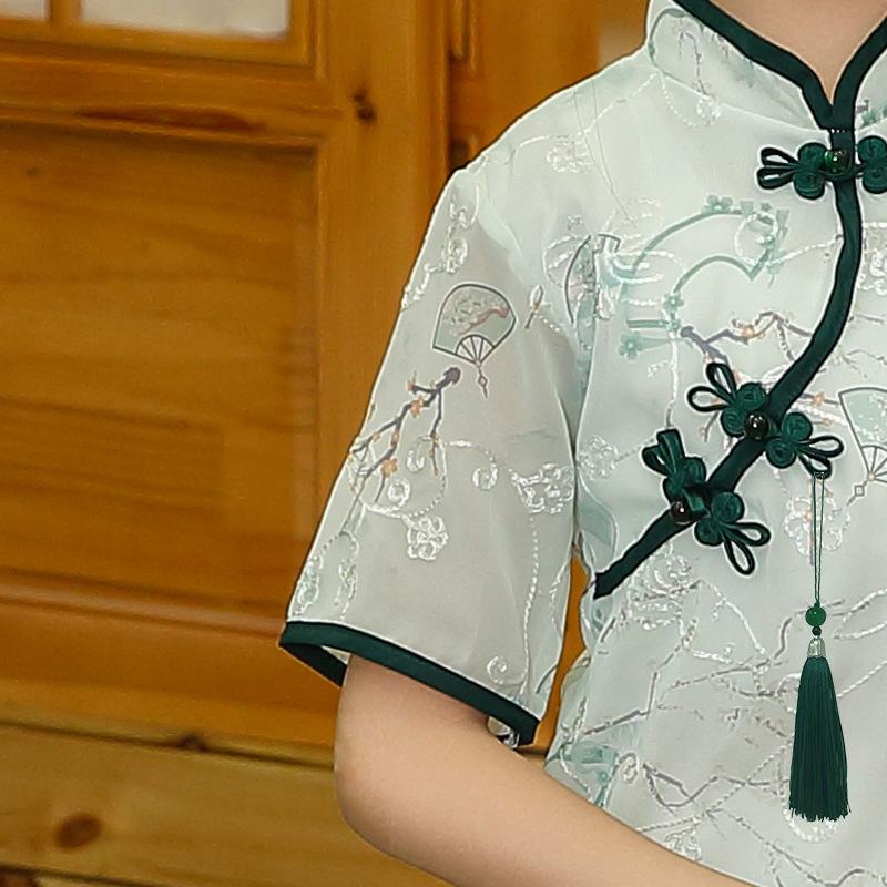 Hanfu Dress For Girls Ancient Costume Hanfu Double Layer Gauze Summer Super Fairy Chinese Style Children'S Tang Suit Ancient Style Performance