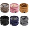 Winter Warm Knitted Neck Scarf For Women Men Plush Full Mask  Adding Fleece Solid Snood Neck Scarves Thick Bufanda Muffler