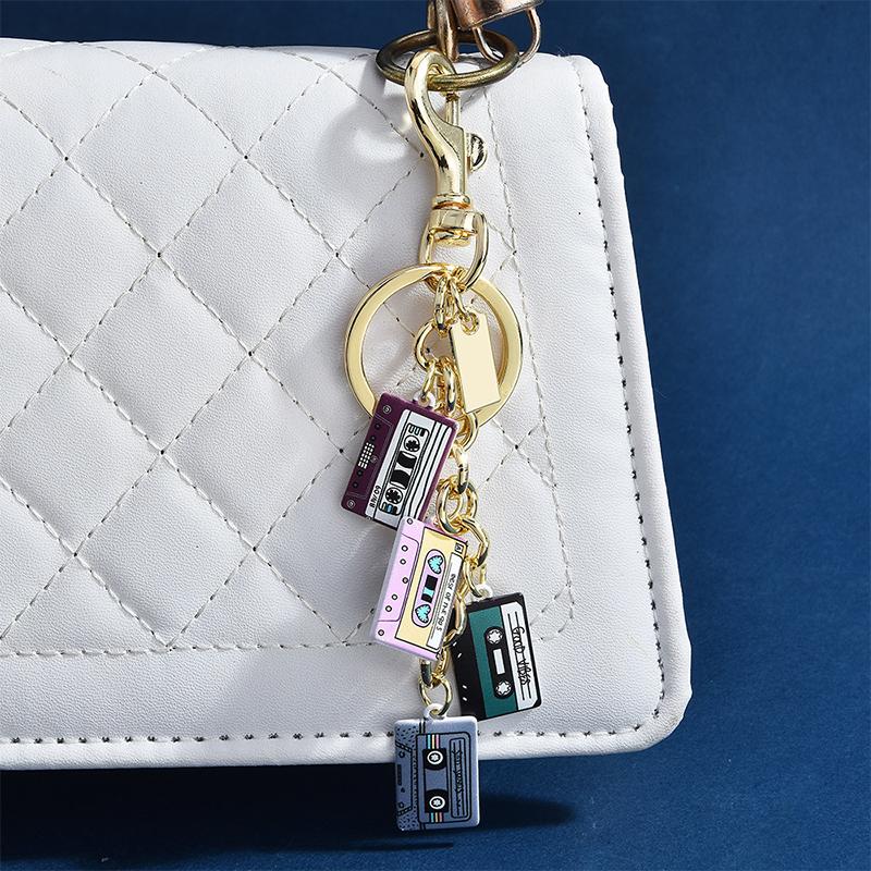 Vintage Cassette Tape Keychain Retro 90S 80S Accessories For Women Girls Backpack Purse Charms