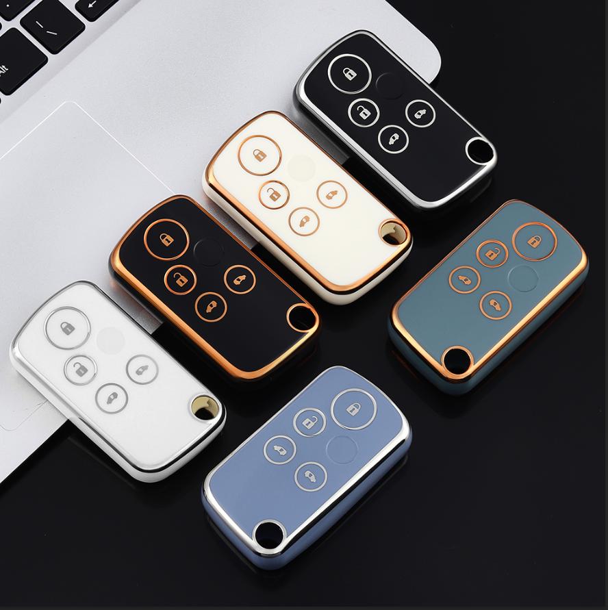 4 Buttons TPU Car Key Case Cover Shell Keychain For Honda CRV HRV Jazz Odyssey Civic Fit Accord For Acura TL TSX ZDX RSX CRZ